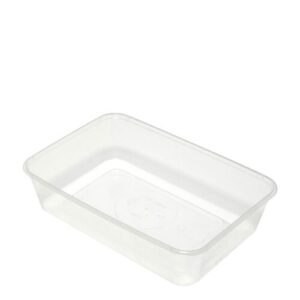 Container 500ml Rect PP M/W Takeaway Clear, 500/C