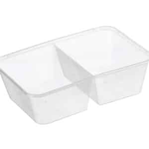Container Rect 2-Comp Genfac 650ml, 50/Slv