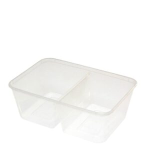 Container Rect 800ml-2 Comp, 50/Slv