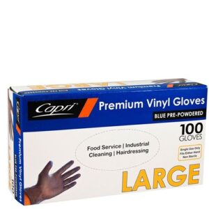 Gloves Vinyl Powdered Blue Large, 1000/C