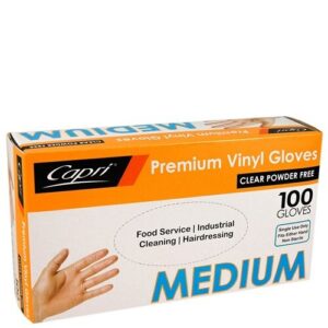 Gloves Vinyl Powder Free Clear Medium, 1000/C
