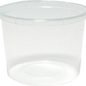 Container 850ml Round Pp Microwavable Clear, 50/Slv