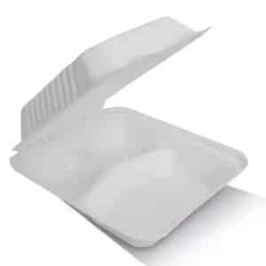 Dinner Box Natural Fibre 3-Compartments White, 250/C