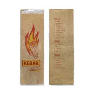 Foil Kebab Bag Printed Brown, 250/C