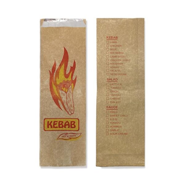 Foil Kebab Bag Printed Brown, 250/C