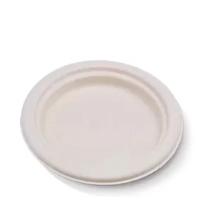 Plate 9″ Round Unbleached Sugarcane 500pc/C