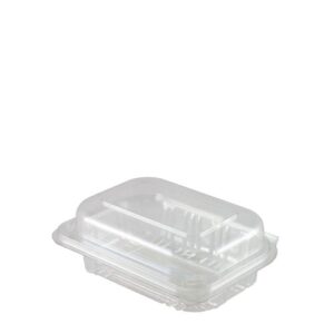 Salad Container Small Hinged Lid Fresh View Recycled PET Clear