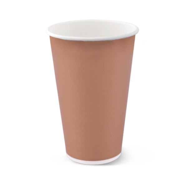 CUP 16oz S/W HOT PLAIN BROWN, 50/SLV