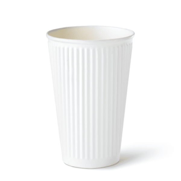 CUP 16oz HOT RIPPLE REFINED WHITE, 25/SLV