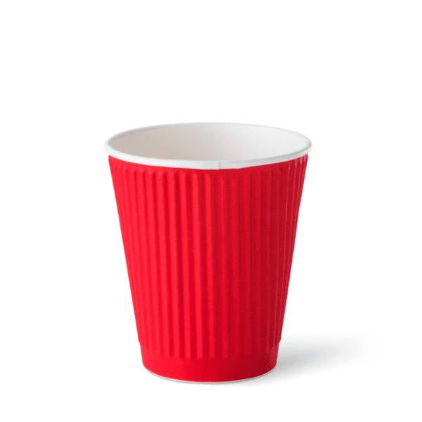 CUP 12oz HOT RIPPLE REFINED RED, 1000/C