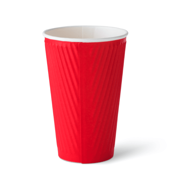 CUP 16oz HOT RIPPLE REFINED RED, 500/C