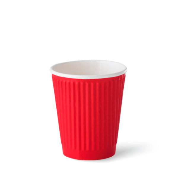 CUP 8oz HOT RIPPLE REFINED RED, 1000/C