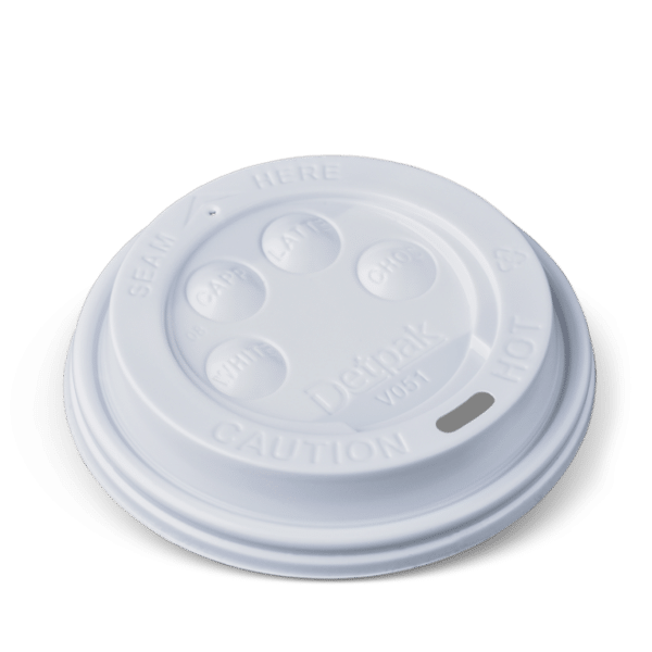 Lid 89mm S/T Button Hot Cup 12/16/20oz White, 1000/C