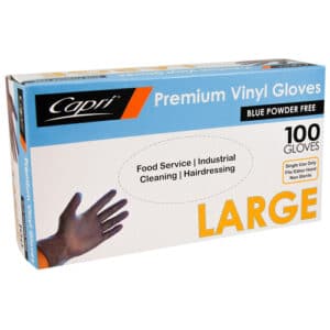 Gloves Vinyl Powder Free Blue Large, 1000/C