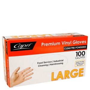 Gloves Vinyl Powdered Clear Large, 1000/C