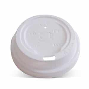 Lid 90mm Plastic S/T Cup(8/12/16/20oz) White, 50/Slv