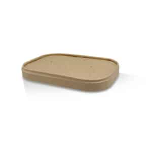 Lid S/T 500-1000ml Pla Coated Kraft Rect Container, 300/C