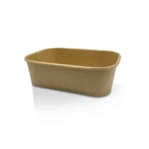 Container 650ml Pla Coated Kraft Rectangular, 300/C
