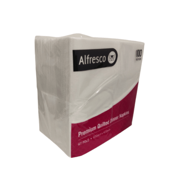NAPKIN QUILTED DINNER WHITE-GT FOLD, 100/pack