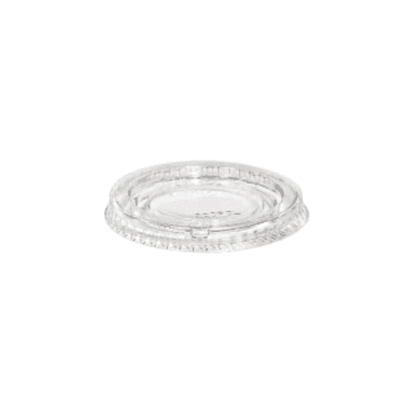 Lid Plastic Cont Flt T/S 2oz Clear 65mm, 125/Slv