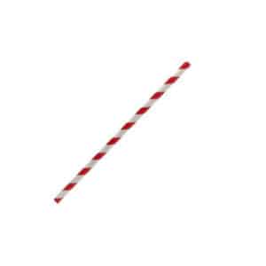 Paper Straw Cocktail Red Stripe (5.5×120mm), 50/Slv