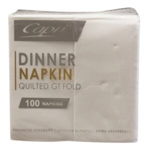 Dinner Napkins Quilted GT Fold White, 1000/C