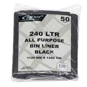 Bin Liners On Roll Black 72-75L, 500/C