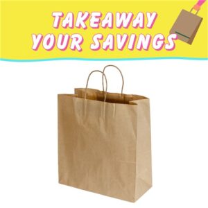 Carry Bag Twist Handle Paper Kraft Large 340Hx320W+145G mm, 250/C