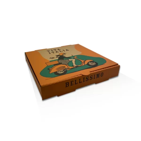 Pizza Box 11" Brown Printed, 100/Bundle