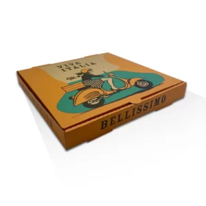 Pizza Box 13" Brown Printed, 100/Bundle