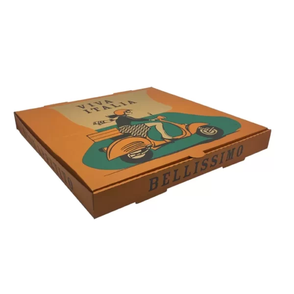 Pizza Box 15" Brown Printed, 50/Bundle