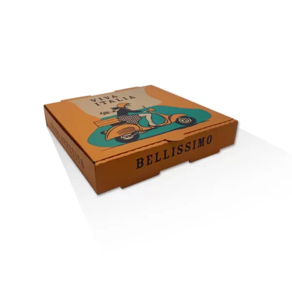 Pizza Box 9" Brown Printed, 100/Bundle