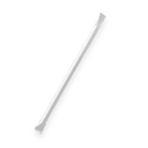 Paper Straw Individual Wrapped Flexi-Plain White