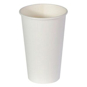 Coffee Cup Paper 16oz Plain Single Wall White