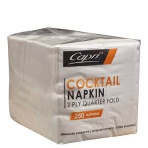 Napkins 2ply Quarter Fold White Cocktail, 2000/C