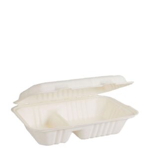 Snack Box Natural Fibre Snack 2 Compartments White,  250/C
