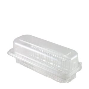 Container Roll Hinged Lid Fresh View Large Recycled PET Clear