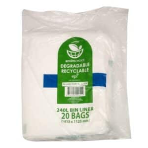 Bin Liners(Garbage Bag) 240 Litres Oxo Biodegradable Clear, 100/C