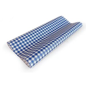 Greaseproof Paper Gingham Blue Large, 200/Ream
