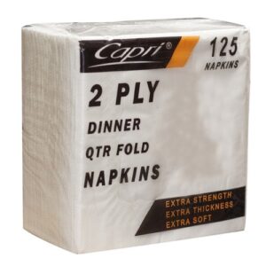 Napkins 2 Ply Dinner Quarter Fold White, 1000/C