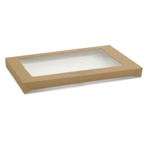Lid Catering Tray Rectangle Kraft Large(NMG_CT_H50), 100/C