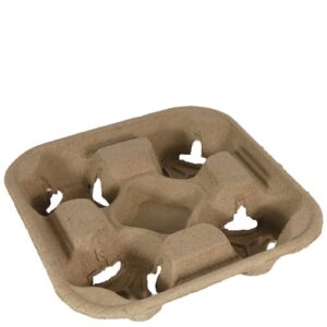 Cup Holder 4 Cell Moulded Fibre Natural