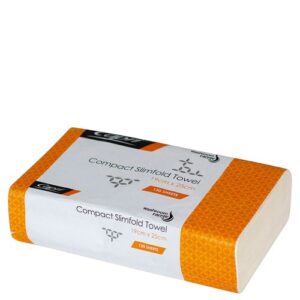 Paper Hand Towel Interleaved White Compact Slim Fold, 20/C
