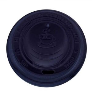 Lid Plastic Hot cup To Suit 8 oz Black, 1000/C