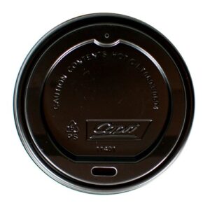 Lid Plastic To Suit 12 oz Hot Paper Cup Black 92mm, 1000/C