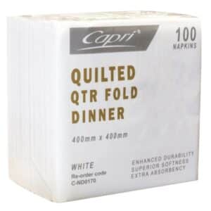 Dinner Napkins Quilted Q-Fold White, 1000/C