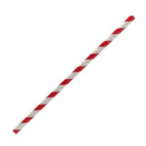 Paper Straw Regular-Red Stripe, 2500/C