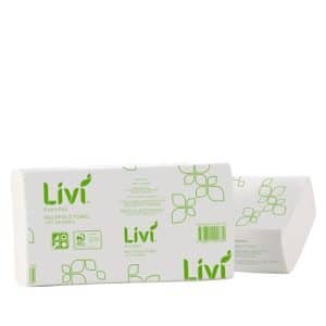 Paper Hand Towel Basics 1 Ply Interleave Multi Fold White 225X230mm