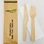 Knife/Fork/Napkin Set Wooden Combo genfac 160mm, 500/C