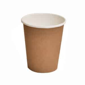 Coffee Cup 8oz S/W Pla Coated Plain Brown, 50/Slv